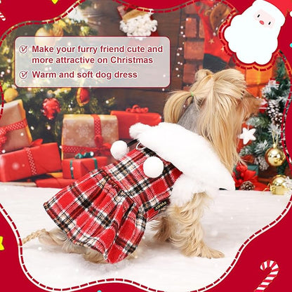 Sebaoyu Dog Sweater Dress, Winter Cute Warm Fleece Dog Sweater Dresses - Image 7