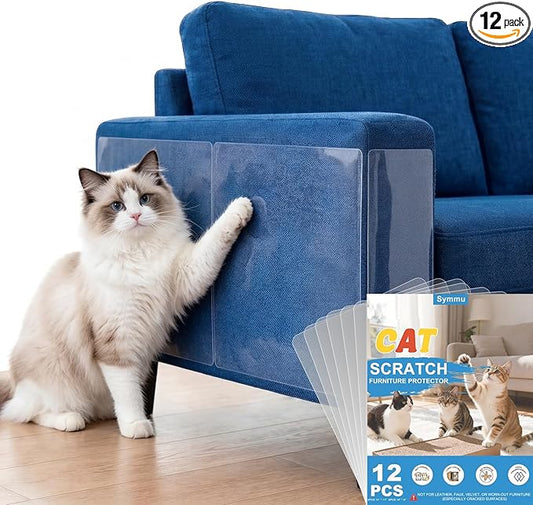 12PCS Symmu Anti Cat Scratch Furniture Protector, Heavy-Duty No-Residue Couch by Unknown