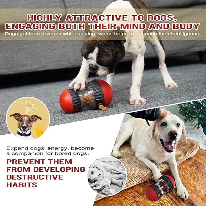 BSISUERM Dog Food Puzzle Toy Adjustable Treat Dispensing Food Dispenser Slow - Image 6