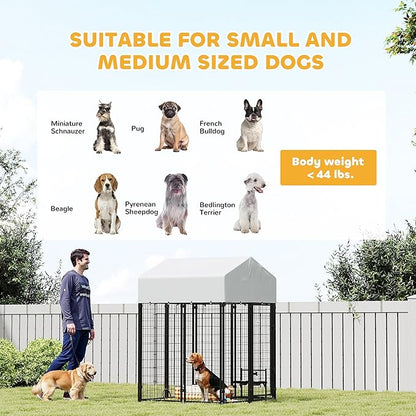 PawHut Outdoor Dog Kennel with Roof, UV-Resistant & Waterproof Cover, - Image 8