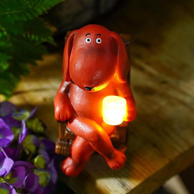 Dog Solar Statue Drinking Coffee Statue Decoration - Image 8
