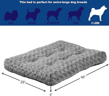 MidWest Homes for Pets XL QuietTime Deluxe Gray Ombré Swirl Plush Pet Bed - Image 4