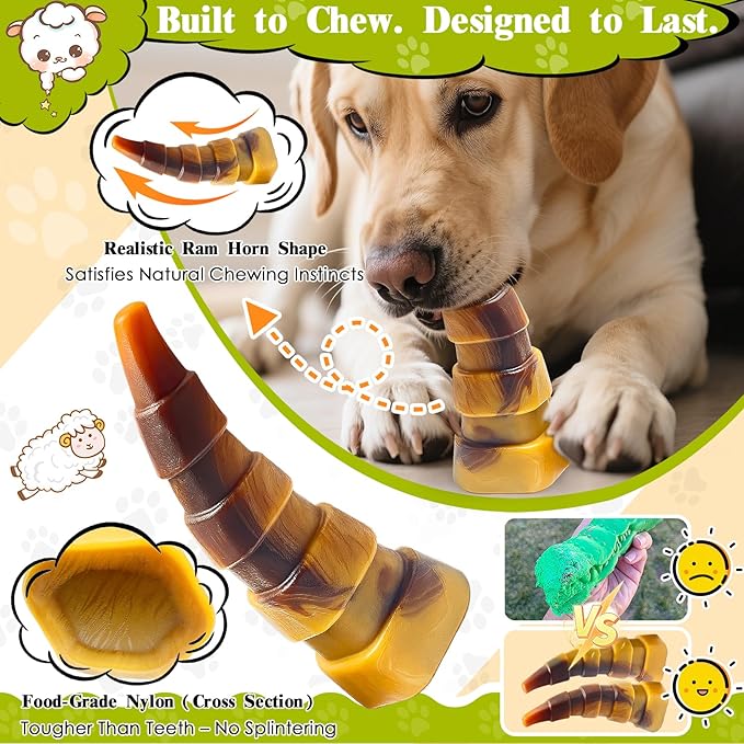 WOWBALA Dog Chew Toys for Aggressive Chewers, 2 Pack Indestructible Dog Toys - Image 3