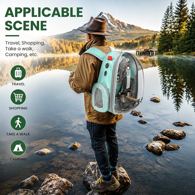 Rypet Bird Carrier Backpack Parrot Portable Breathable Bag Pet Bird Lightweight - Image 7