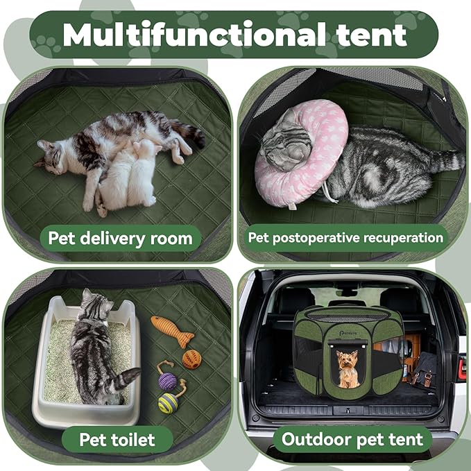 Dog Cat Playpen Indoor Outdoor for Puppy Pet Dogs Cat Recovery After Surgery - Image 2