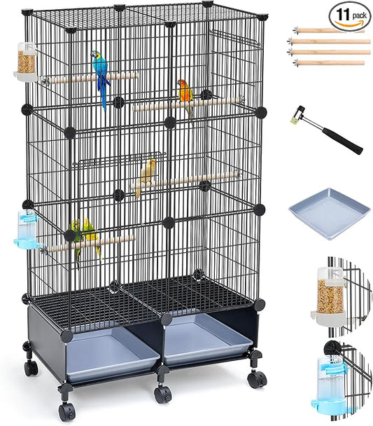 VISCOO Upgraded Encrypted 46-Inch Bird Cage, by VISCOO