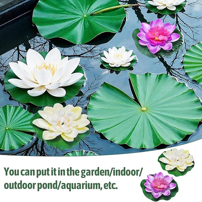 2PCS 10CM/3.94Inch Birdbath Fountain Accessory, Artificial Floating Foam Lotus - Image 5