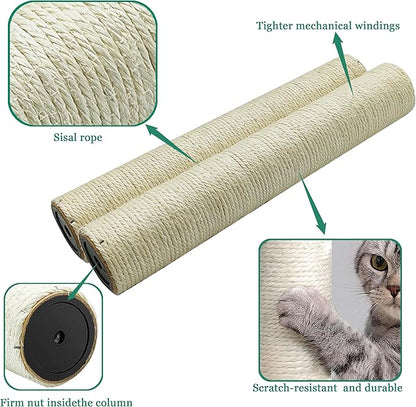 Cat Scratching Post Replacement Pole, Natural Sisal Cat Tree Replacement Parts - Image 4