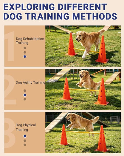 Dog Agility Course Backyard Set, Dog Agility Hurdle Cone Set - Image 3