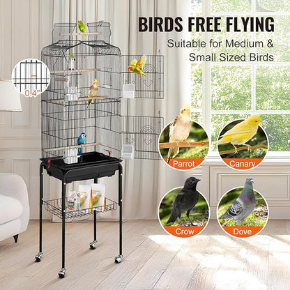 VEVOR 64-inch Open Top Large Parrot Bird Cage - Image 3