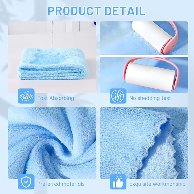 DuckSky 5Pcs Cat Towels Microfiber Pack Bulk, 29.5 x 13.77 inch Quick Drying - Image 5