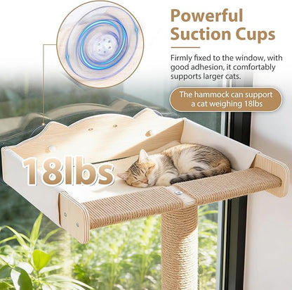 Fantasreen Cat Window Hammock 48" Adjustable Scratching Posts, Sunbathing & - Image 2