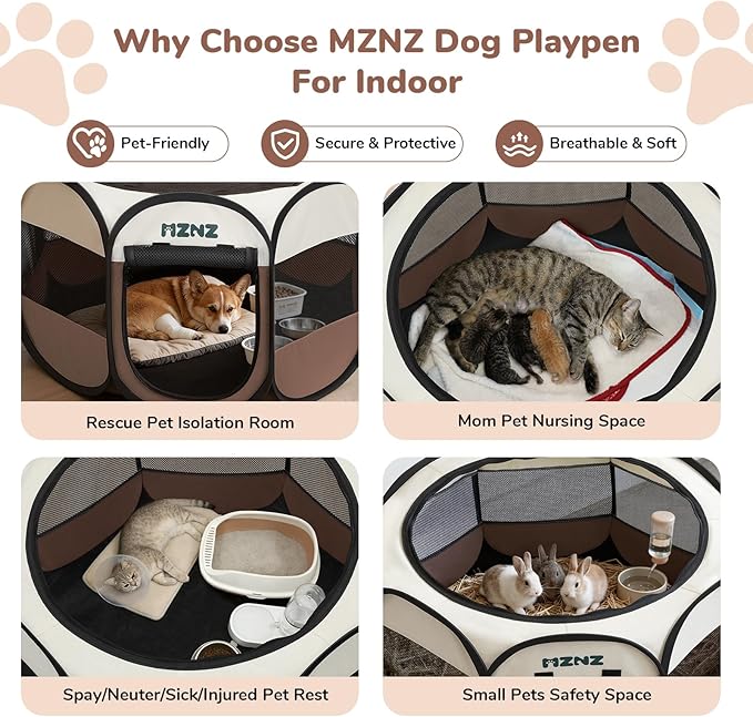 Dog Playpen, Portable Puppy Pet Crate Indoors - Image 4