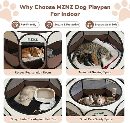 Dog Playpen, Portable Puppy Pet Crate Indoors - Image 4