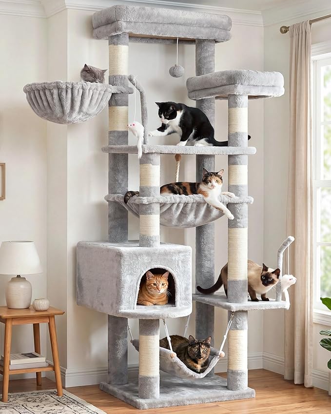 Gitelsnour Cat Tree, Cat Tower for Large Cats by Gitelnour