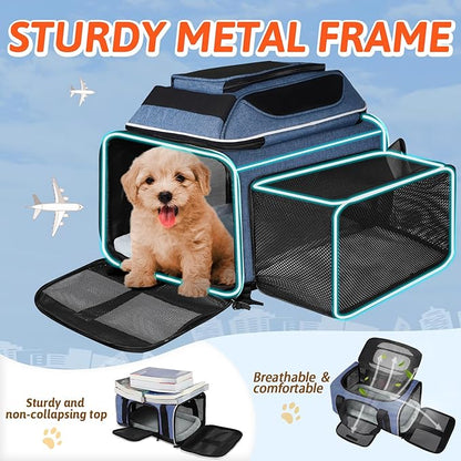 Petskd Top and Side Expandable Pet Carrier 18x11x11 Inches Delta United Airline - Image 6