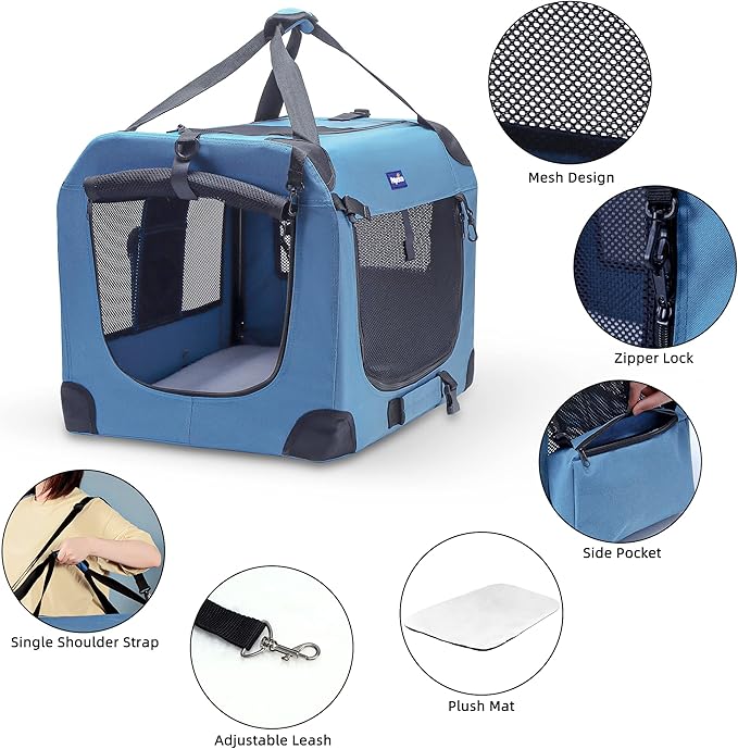 Petprsco Portable Collapsible Dog Crate, Travel Dog Crate 24x17x17 - Image 4