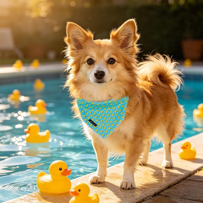 ARING PET Summer Dog Bandanas, Cute Mint Green Yellow Duck Pet Bandana Scarf - Image 3