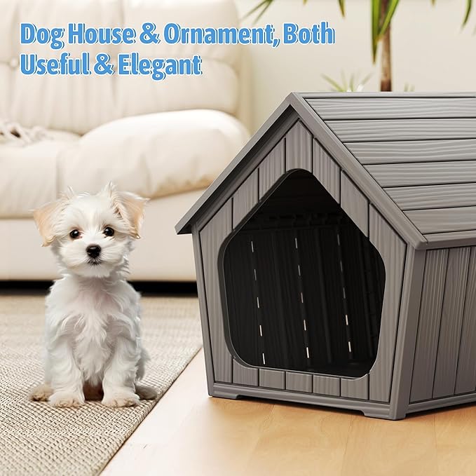 Large Dog House Outdoor Indoor for Medium Large Dogs, Durable Plastic - Image 5