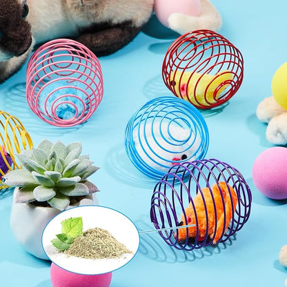 Jecery 5 Pcs Cat Spring Balls Toys Stretchable Rolling Balls Colorful Playful - Image 4