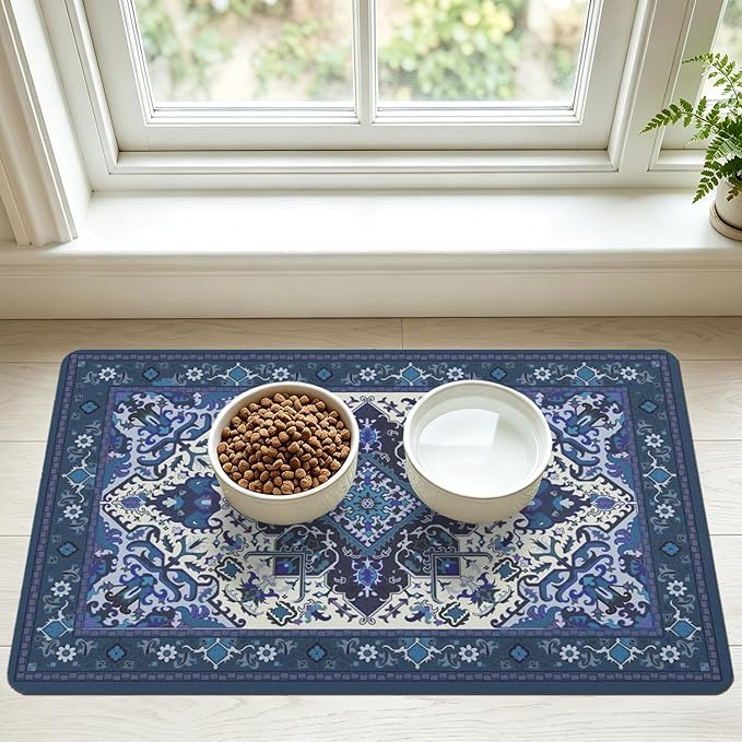 Pet Feeding Mat for Floors Waterproof Dog Mat for Food and Water Absorbent by Unknown