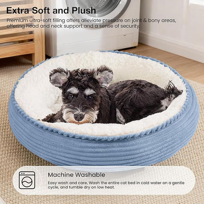 Love's cabin Round Donut Cat and Dog Cushion Bed, 24in Pet Bed - Image 7