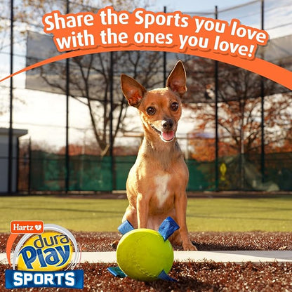 Hartz Dura Play Sports Baseball Dog Toy, Bacon Scented Squeaky Latex Yellow & - Image 7
