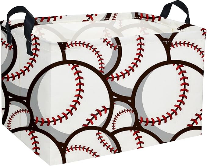 Essme Rectangular Baseball Basket, Kids Baskets, Boys Storage Bins, Kids Basket by ESSME