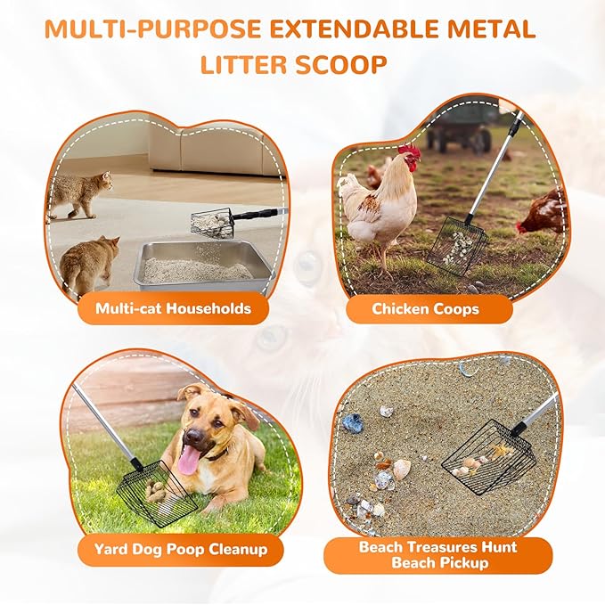 Metal Cat Litter Scoop with Holder, Solid & Durable, Deep Shovel - Image 6