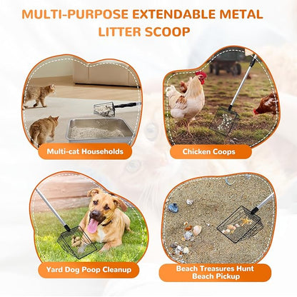 Metal Cat Litter Scoop with Holder, Solid & Durable, Deep Shovel - Image 6