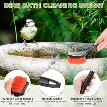 M METERXITY 2-Pack Bird Bath Cleaning Brush, 8.3 Inch Plastic Bird Bath Cleaner - Image 2
