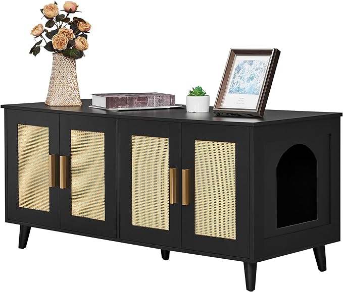 Homhedy Boho Cat Litter Box Enclosure by Homhedy