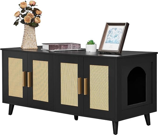 Homhedy Boho Cat Litter Box Enclosure by Homhedy