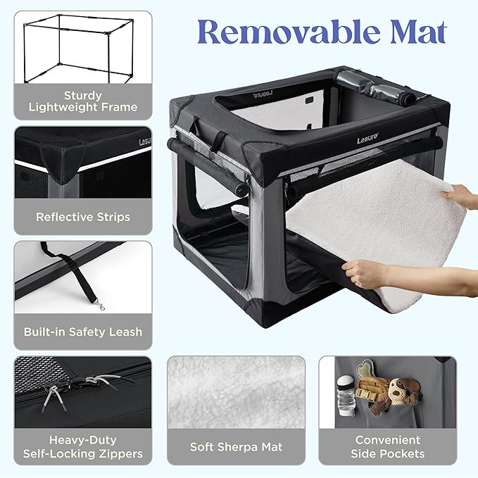 Lesure Shown on TODAY Show Soft Collapsible Dog Crate - Image 5
