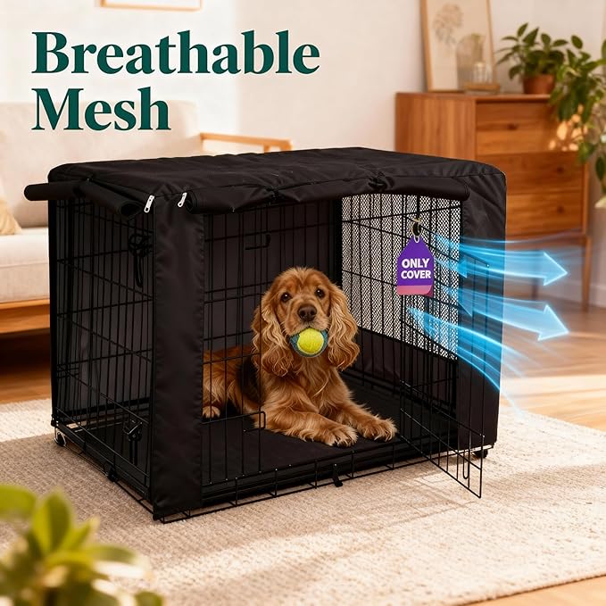 HiCaptain Breathable Dog Crate Cover 30 Inch, Durable Heavy Duty Kennel Cover - Image 2