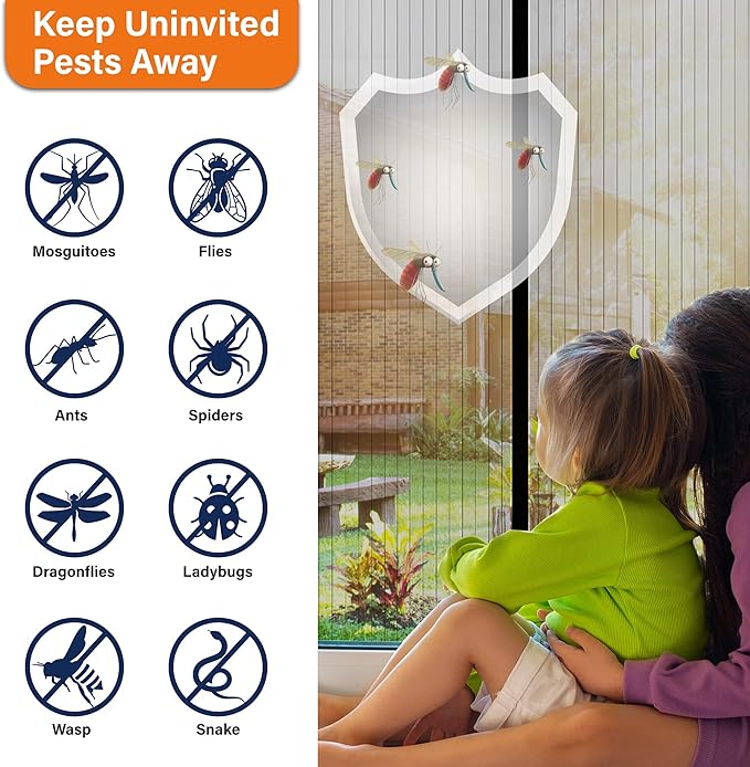 Magnetic Screen Door，Screen Door Mesh，Keep Bugs Out, Heavy-Duty Mesh Curtain - Image 5