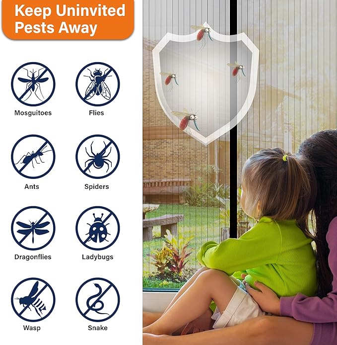 Magnetic Screen Door, Hook&Loop Pet Screen Door Fit Door Size 34" x 80" Heavy - Image 5