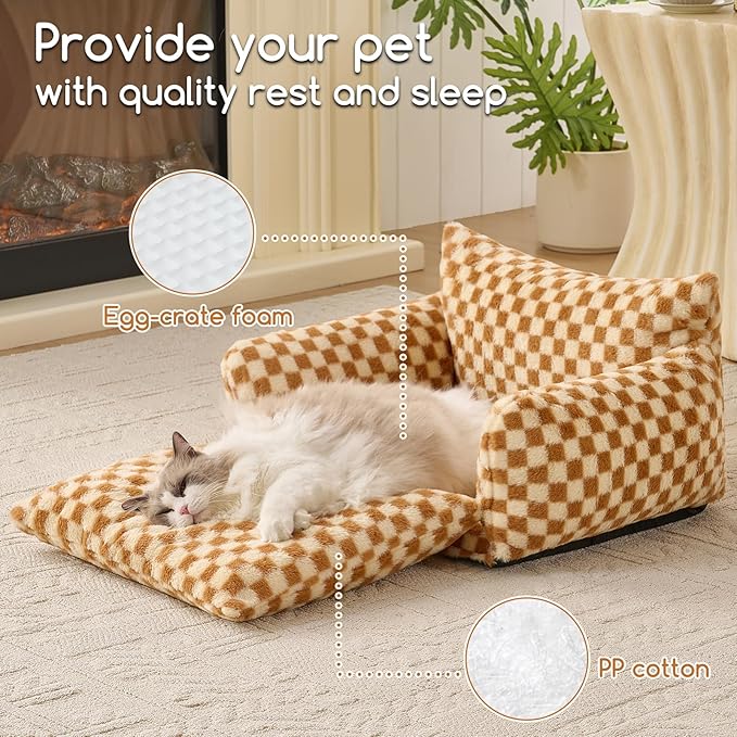 Hollypet Cat Bed Fluffy Plush Multifunctional Double-Layer Machine Washable - Image 5