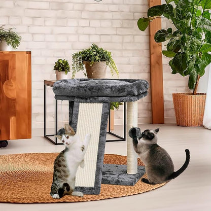 SYANDLVY Small Cat Tree with Perch, Cat Scratching Board - Image 2