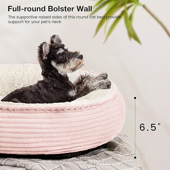 Love's cabin Round Donut Cat and Dog Cushion Bed, 24in Pet Bed - Image 5