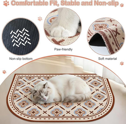Glittme 33"X22" Arch Shape Cat Litter Mat Trapping Pad Soft Loop-Mesh Litter - Image 3