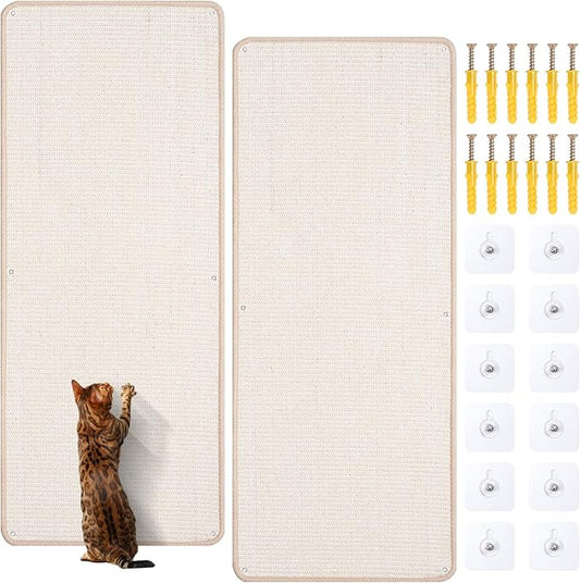 Natural Sisal Cat Scratcher Mat, Wall Scratcher Carpet, Cat Climbing Wall by Uranshin