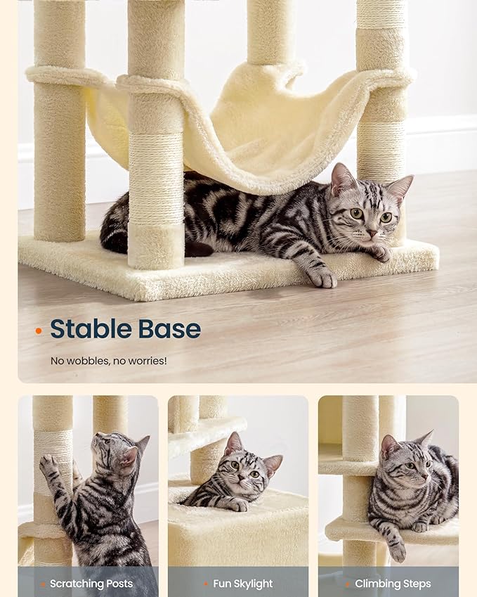 SONGMICS HOME Cat Tree for Indoor Cats, Hammock and Condo - Image 7