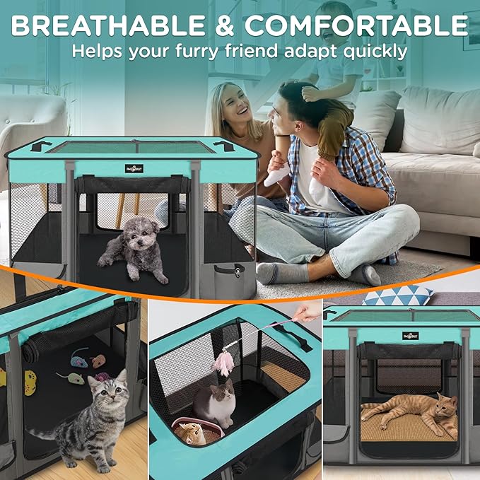 Paw Ballet Foldable Pet Kitten Playpen, Upgrade Waterproof Portable Dog Cat - Image 6