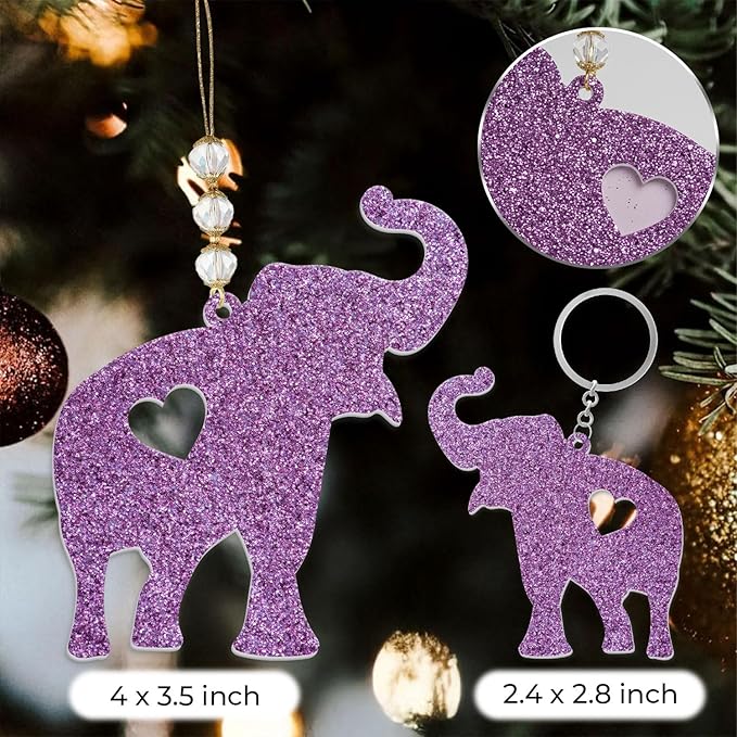 Set 2 Elephant Ornament, Meaningful Christmas Ornaments - Image 8