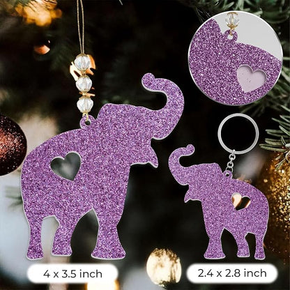 Set 2 Elephant Ornament, Meaningful Christmas Ornaments - Image 8