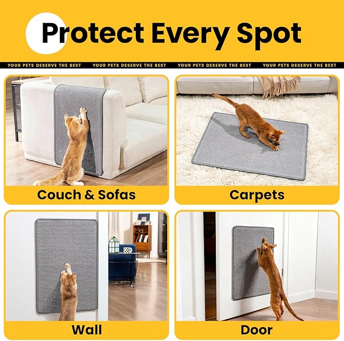 Conlun Cat Scratcher Mat, Natural Sisal Cat Scratch Pad - Image 5