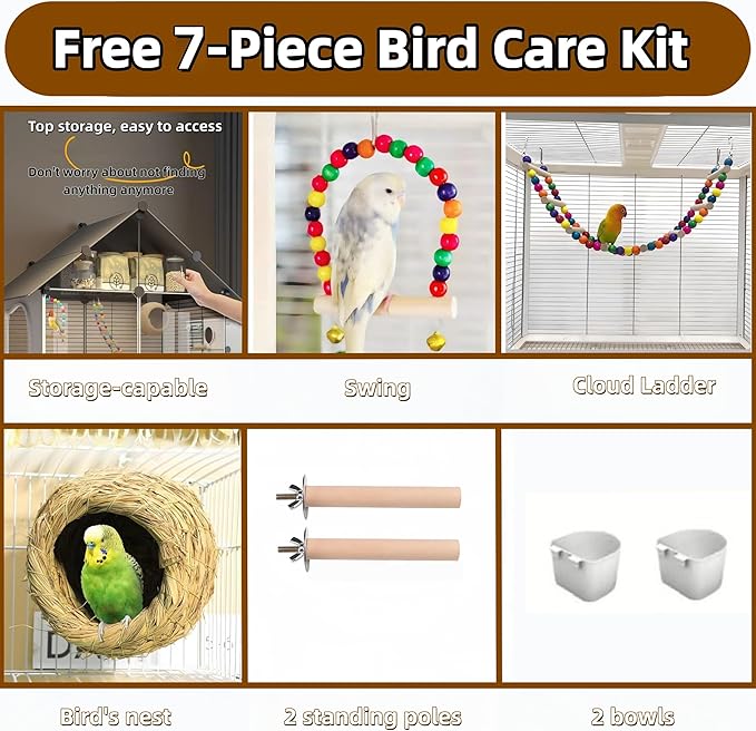 60in Large Flight Bird cage, Equipped - Image 2