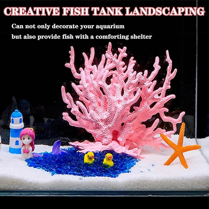 Besimple Artificial Aquarium Coral Ornament Plastic Fish Tank Plants Decoration - Image 2