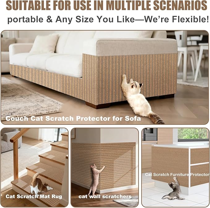 Natural Cork-Cat Scratch Pad-Cat Scratch Mat Rug-Avoid Cat Couch Protector-Cat - Image 6
